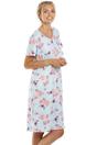 Light Blue Camille Lingerie Light Blue Lightweight Floral Print Nightdress, Image 5 of 5