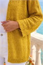 Yellow Textured Knit Cardigan , Image 4 of 4