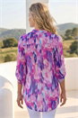 Purple Blurred Print Frill Blouse, Image 3 of 4