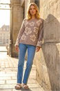 Grey Soft Floral Knit Jumper, Image 1 of 4