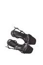 Black Strappy Slingback Mid Block Heel Sandals With Square Toe, Image 6 of 6