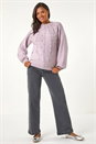Lavender Faux Pearl Cable Knit Jumper, Image 2 of 5