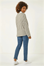 Khaki Stripe Mock Shirt Top, Image 2 of 5
