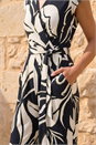 Black Petite Leaf Print Stretch Jumpsuit, Image 4 of 4