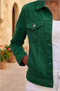 Green Classic Cotton Denim Jacket, Image 4 of 4