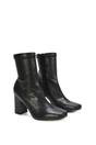 Black XY LONDON Black 'Alex' Stretch Zip Up Ankle Boots with Block Heel, Image 5 of 7