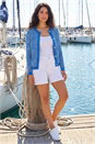 Blue Dusk Stripe Button Knit Cardigan, Image 3 of 4