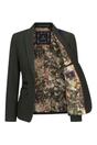 Olive Infinity Leather Olive Women's Tweed Green Check Blazer Wool Jacket, Image 3 of 6