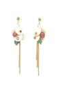 Gold Gold-Colored Beaded Drop Earrings, Image 1 of 5