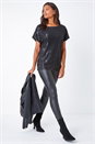 Black Embellished Sequin Top, Image 1 of 5