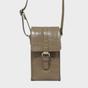Khaki Assots London Khaki 'PETRA' Croc Real Leather Mobile Phone Crossbody Bag, Image 1 of 6
