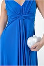 Royal Blue Knot Front Maxi Dress, Image 5 of 6
