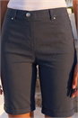 Dark Grey Turn Up Stretch Shorts, Image 4 of 4