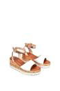 White XY LONDON White Platform Chunky Wedge Flatform Sandals With Ankle Strap, Image 5 of 6
