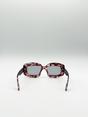 Brown Oversized Chunky Rectangle Sunglasses in Brown Multi, Image 6 of 6