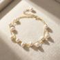 Gold Freshwater Pearl Double Chain Wedding Bracelet Gift, Image 1 of 4