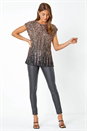 Bronze Ombre Sequin Tunic Stretch Top, Image 2 of 5
