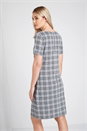 Grey Zip Detail Check Dress, Image 2 of 3