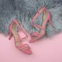 Coral AJVANI Coral High Heel Crossed Straps Buckle Strappy Sandals, Image 4 of 6