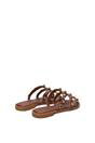Brown Slip On Sandals With Peal Studded Straps, Image 4 of 6