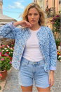 Blue Floral Quilted Jacket, Image 2 of 4