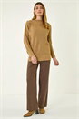 Tan Side Buttoned Knit Jumper, Image 2 of 5