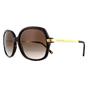 Brown Michael Kors Brown Square Dark Tortoise Gold Brown Gradient Sunglasses, Image 2 of 8