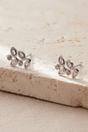 Silver Sterling Silver Crystal Leaf Studs, Image 1 of 2