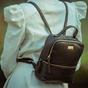 Black 'ELLA' Pebble Grain Mini Real Leather Backpack, Image 2 of 5