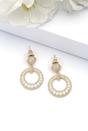 Gold Gold-Colored Circular Drop Earrings, Image 2 of 4