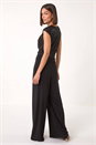 Black Sequin Twist Front Jumpsuit, Image 3 of 5