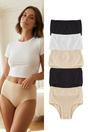 Multi 5 Pack Plain High Waist Seamfree Briefs Set, Image 1 of 3