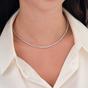 Silver Sterling Silver Large Tennis Necklace - 3mm, Image 4 of 5