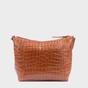 Tan Assots London Tan 'CAROL' Embossed Croc Real Leather Designer Crossbody Shoulder Bag, Image 4 of 4