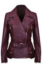 Brown Womens Long Leather Biker Jacket-Quito, Image 1 of 4