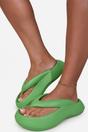 Green iKrush Green Cora Chunky Platform Flip-flops Sandals, Image 3 of 8