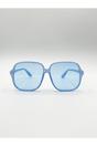 Blue Oversized Lightweight Square Frame Sunglasses in Blue, Image 1 of 6
