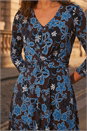 Chocolate Floral Puff Print Cross Dress, Image 4 of 4