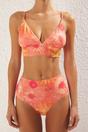 Multi Tie Dye Effect Triangle Bikini Top, Image 2 of 5