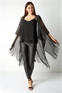 Black Fringe Metallic Wrap, Image 1 of 4