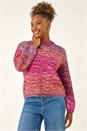 Pink Metallic Ombre Knit Jumper, Image 4 of 5
