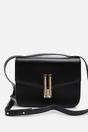 Black Delrio Gold Clasp Cross Body Tofu Bag, Image 2 of 7