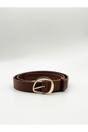 Brown Oval Gold Buckle Belt, Image 1 of 4
