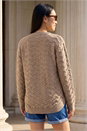 Taupe Shimmer Curved Hem Jumper, Image 2 of 4