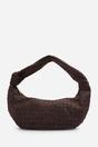 Dark Brown Aqua Knotted Strap Woven Shoulder Bag, Image 1 of 5
