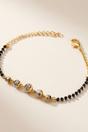 Gold Indian Nazaria Five White Ball Mangalsutra Beaded Bracelet, Image 1 of 1