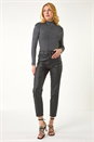 Grey Dusk Stripe Turtle Neck Knit Jumper, Image 2 of 5