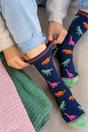 Navy Bamboo Socks - Navy/Multi, Dinosaurs, Image 1 of 4