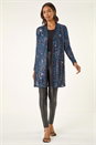 Royal Blue Sequin Longline Kimono, Image 2 of 5
