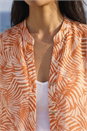 CORAL Petite Leaf Print Longline Shirt, Image 4 of 4